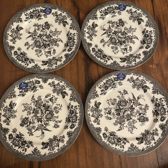 royal stafford Dining Royal Stafford Set 4 Black Floral Dinner